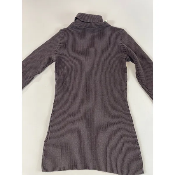 Basic Editions Top Size S Brown Cotton Ribbed Turtleneck Stretch Knit NWT - Image 6