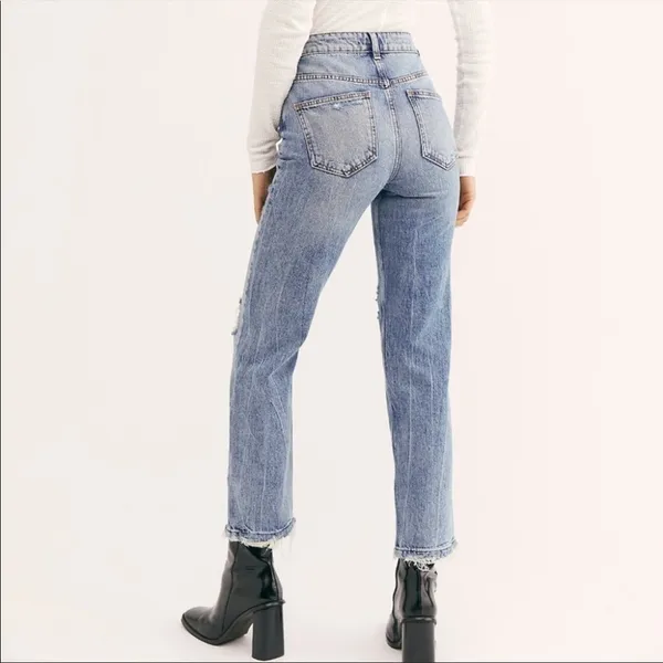 Free People Dakota Straight‎ Leg Jean in Indigo Blue Size 26 - Image 11