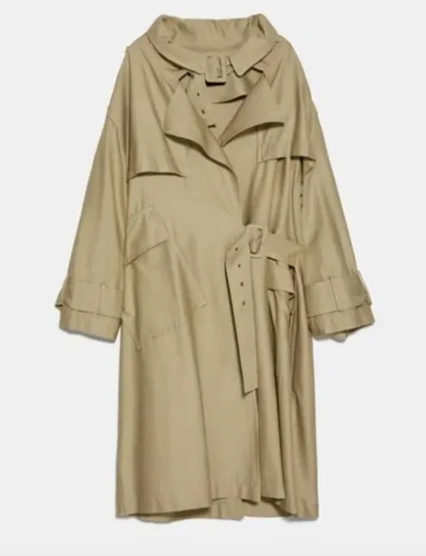 NWT Zara Oversized Trench Coat Belted Double Breasted Bloggers Fav S/M - Image 7