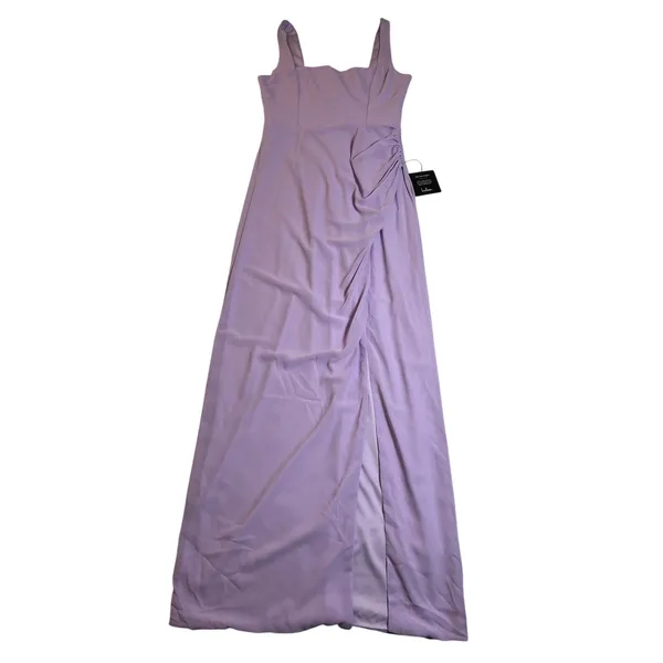 NEW Lulus Glamorous Disposition Lavender Ruched Maxi Dress Size M Bridesmaid - Image 4