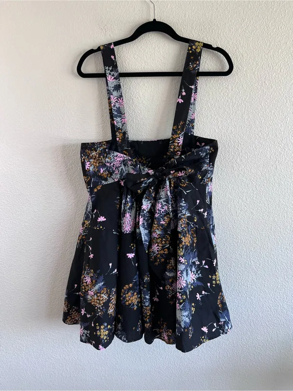 NWT‎ Free People Women's Let The Sunshine Floral Dark Combo Babydoll A-Line Mini - Image 4