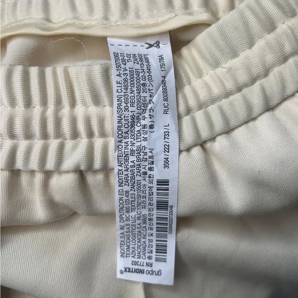 ZARA Cream Pull-On Pants Elastic Waist Women’s Size L New With Tags(A249)&✨ - Image 9