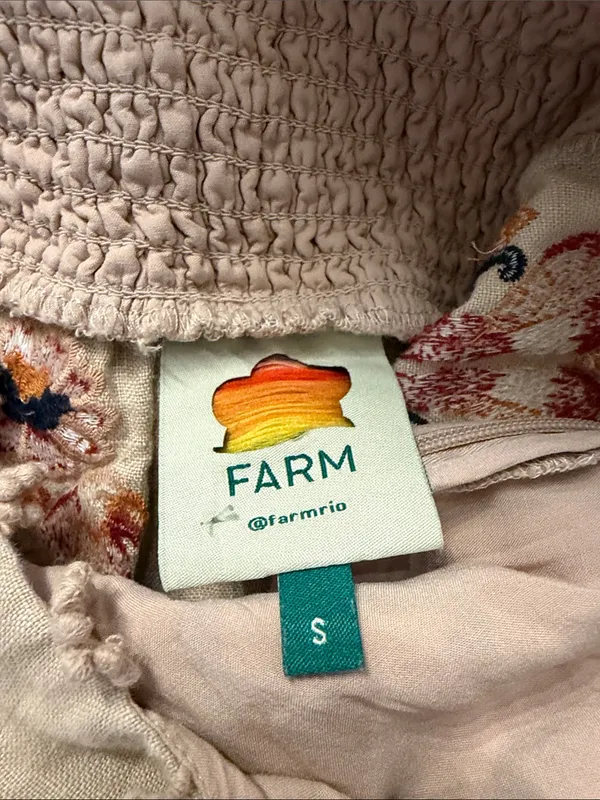FARM Rio Puff Sleeve Linen Macaw Dress- size Small - Image 7