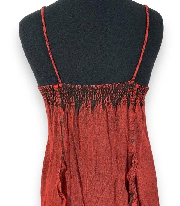 Vintage Step In Style Red & Black Embroidered Dress - Image 15