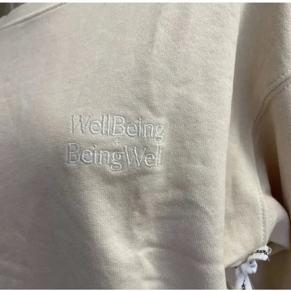 Well Being + Being Well Goldie Sweatshirt Bone White Women's Size M NWT‎ - Image 2