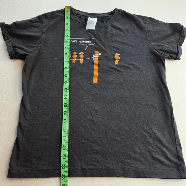B&C Collection Hes Wireless Bird‎ Graphic T-Shirt Charcoal Black Cotton BC0099 M - Image 5