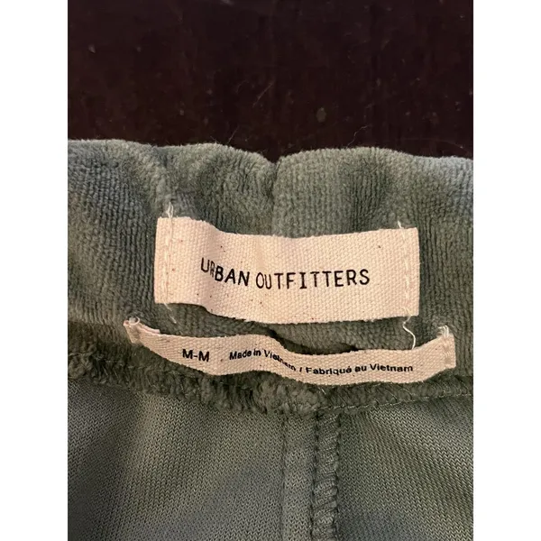 Urban Outfitters Velour Pants Womens Medium Green Jogger Drawstring Relaxed Fit - Image 7