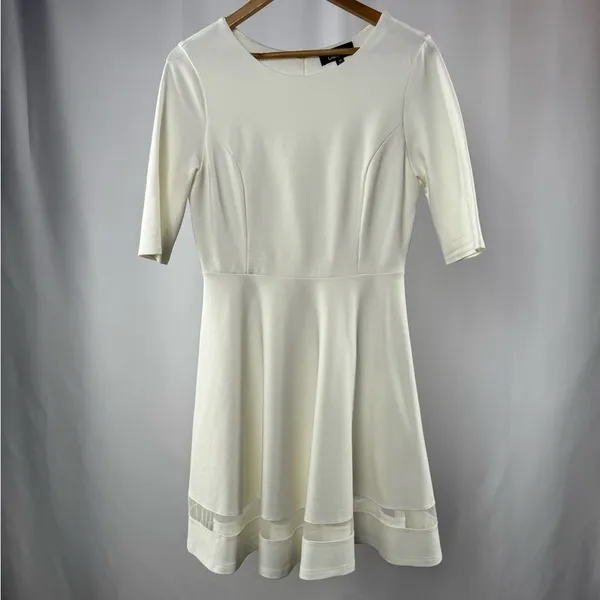 Lulus Sheer Factor Mesh Skater Dress‎ in White Size Medium - Image 4