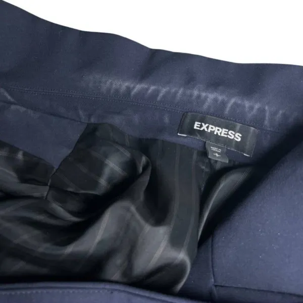 EXPRESS Blue Pantsuit Dark Navy Pants Double Breasted Blazer Jacket Size Small - Image 10