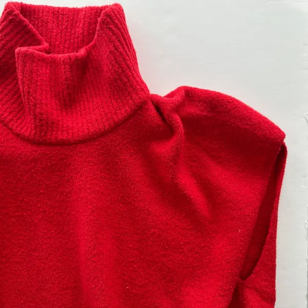 Lululemon Brushed Cotton Merino Wool Sweater Tunic Carnation Red Size 16 $178 - Image 6