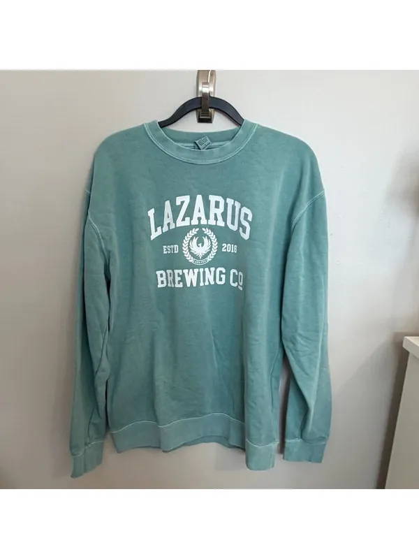 Lazarus Brewing Co. Crewneck Sweatshirt Green Size L - Image 2