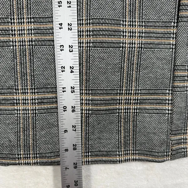 Avec Les Filles Womens Grey Plaid Double Breasted Blazer Jacket Size M 80103 - Image 4