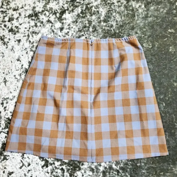 Sunday‎ Best Plaid Blue/Tan Mini Skirt - Image 2