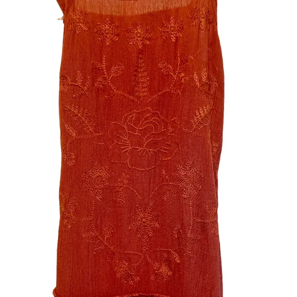 Mossimo Supply Co Rust Color Short Dress w/Floral Embroidered Top Sz XS - Image 3