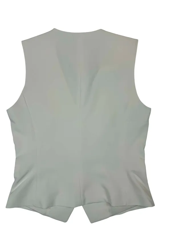 H&M Women's White Single-Breasted Tailored Suit Vest Waistcoat - Image 8