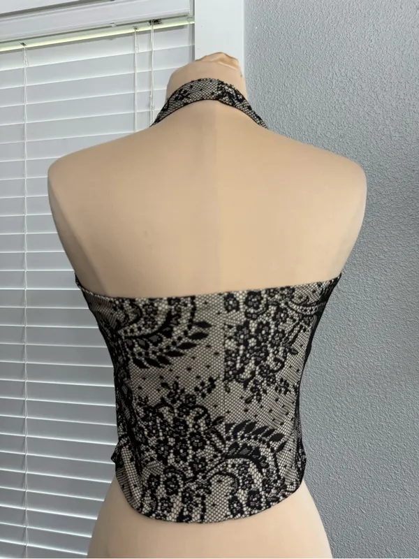 Bebe Halter Bustier Size XS Whimsigoth Coquette - Image 4