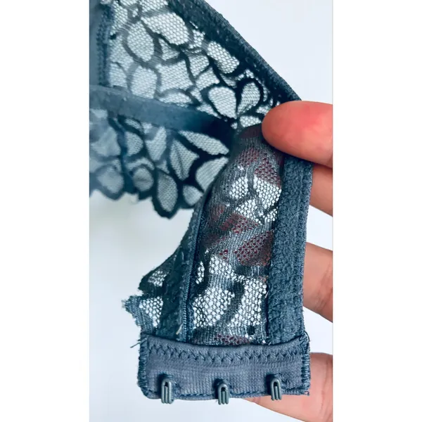 Victoria's Secret PINK Bralette Gray Lace Halter Floral Plunge Small - Image 7
