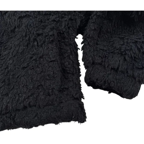 Urban Outfitters BDG Hooded Cropped Teddy Jacket Size Small Black Cozy Basic‎ - Image 5