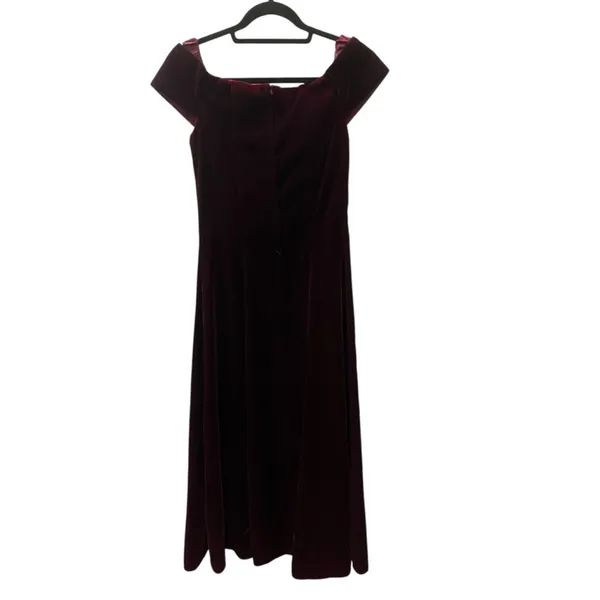 Vintage 90s NWOT Scott McClintock Velvet Size 10 Prom Maxi Dress Burgundy Formal - Image 6