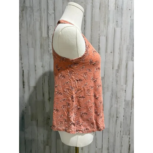 American Eagle Outfitters Tank Top‎ Womens XS Peach Pink Floral Scoop - Image 3