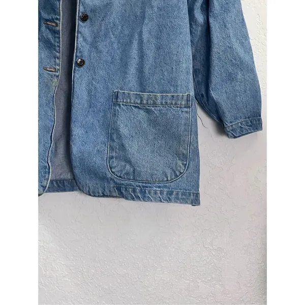 Vintage sun belt denim jean barn coat jacket western chore L - Image 2