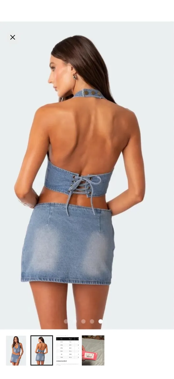Edikted Denim Top Corset - Image 3