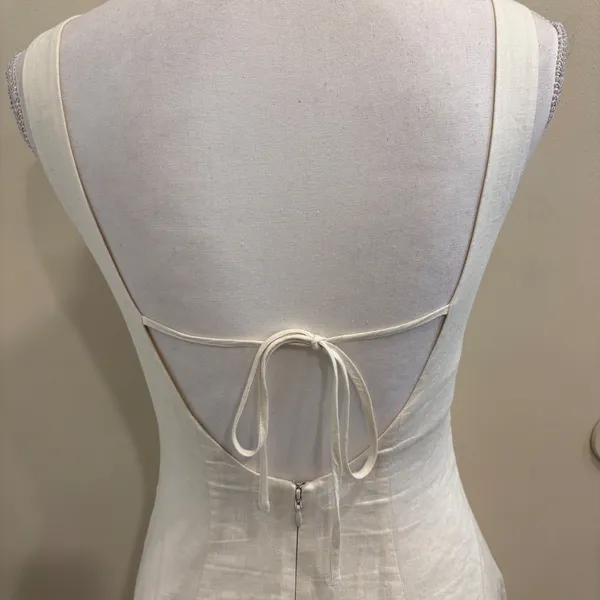 Solid & Striped Carolina Linen-Blend Mini Dress Cream XS Beach Boho Bachelorette - Image 8