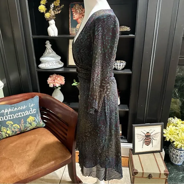 Kay Unger Leopard Print Multi Colored Dress Size 6 - Image 7
