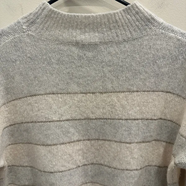 Rails Mist Ivory Glitter Stripe Ellise Sweater Cashmere‎ Silk Blend XS Luxe Cozy - Image 6