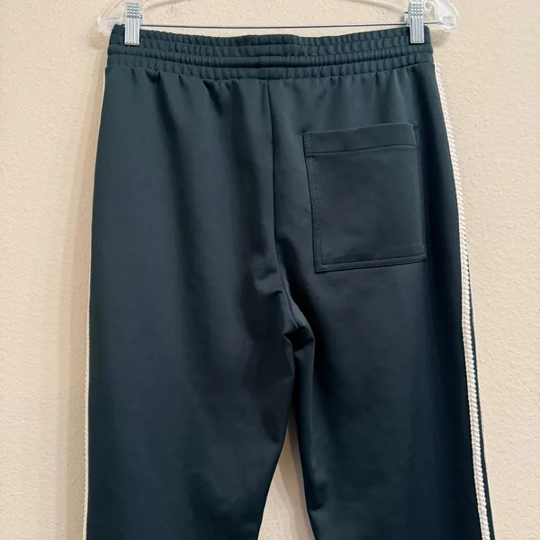 Maeve‎ Anthropologie Pull-On Track Pants-Small Dark Green Crochet Quiet Luxury - Image 4