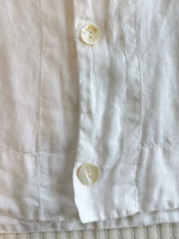 Intimately by Free People Linen Button Down Shirt with Mother of Pearl Buttons - Image 5