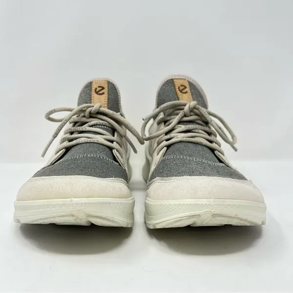 ECCO Biom Street Lace Gravel Wild Dove Gray and Cream Leather Sneaker Size 6.5 - Image 3