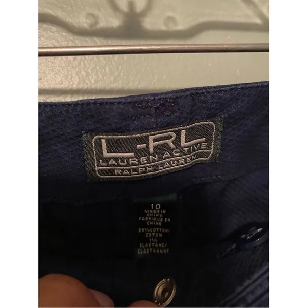 L-RL Ralph Lauren Active Navy Blue Cropped Capri Pants Size 10 - Image 4