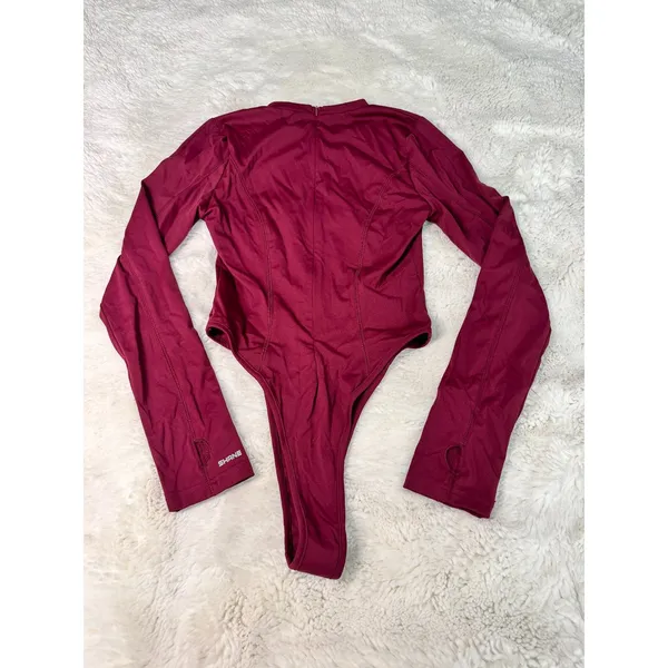 Shane Justin Burgundy Long Sleeve Performance Bodysuit NWT - Image 2