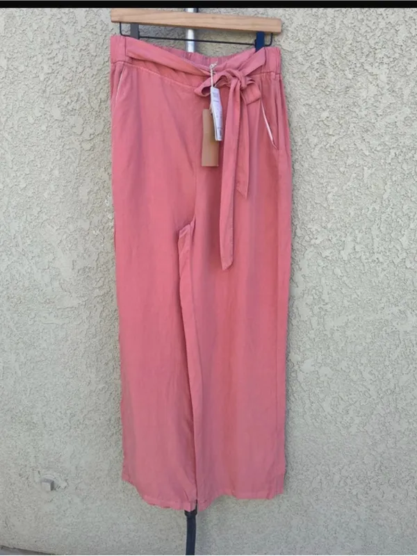 Thread + Supply Women’s Pink/Salmon High Waisted Wide Leg CasualPants Medium - Image 3