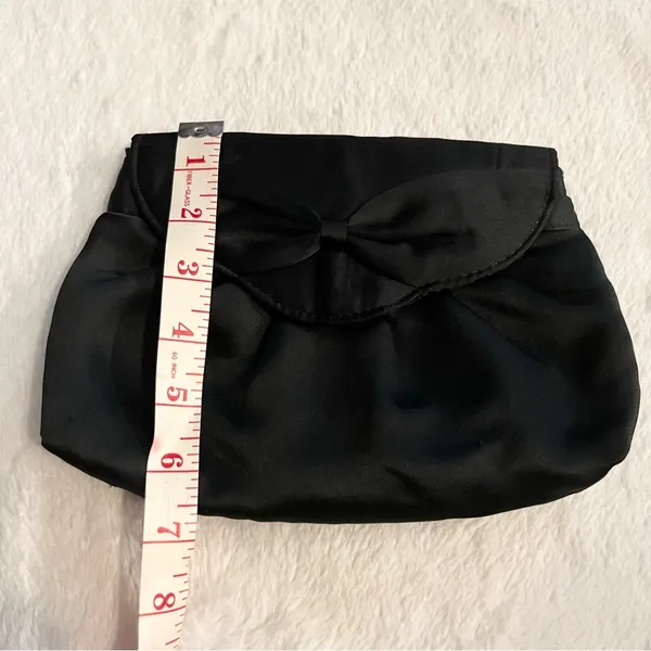 Vintage Black Satin Elegant Clutch Evening Bag - Image 3