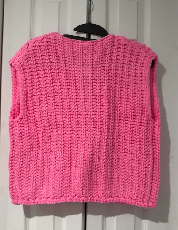 Buttoned Knit Sweater Pink Size M - Image 2