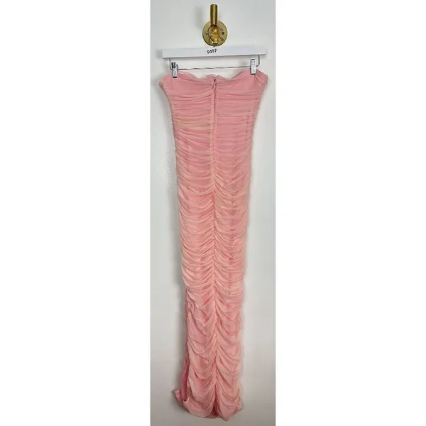 HOUSE OF CB Sofia Strapless Ruched Gown in Fairy Pink Size Large - Image 10