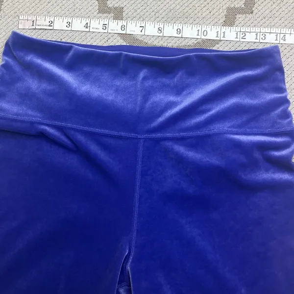 Athleta Elation Velvet Flare Pants Purple Size Medium 32” Inseam High Rise - Image 6