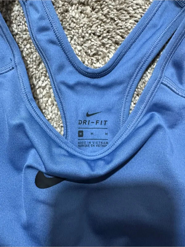 Nike Blue Racerback Bikini Top with Black Band - Image 3
