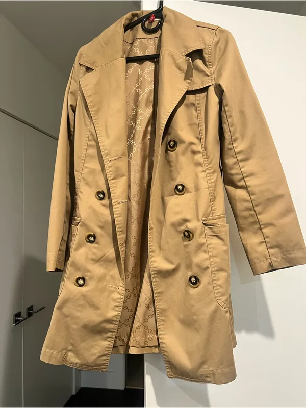 H&M Camel Double-Breasted Trench Coat - Image 7