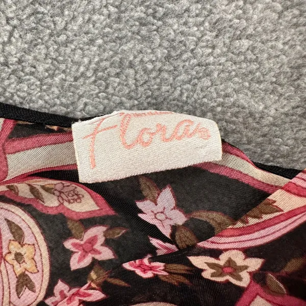 Vintage Intimately Flora Sheer Camisole Lingerie Top Size Medium Black Floral - Image 3