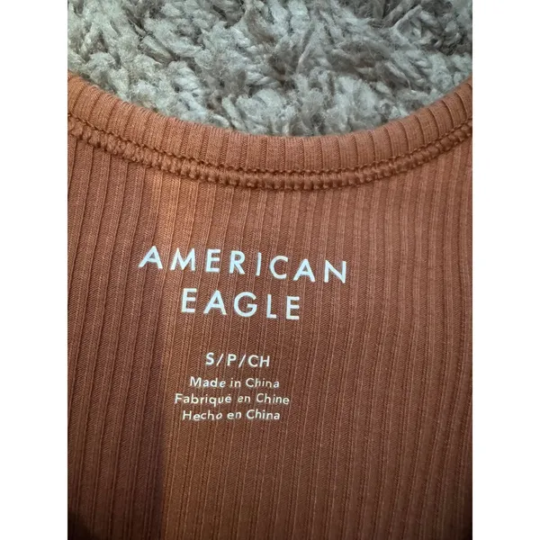 American Eagle Body Suits Ribbed Scoop Neck Short Sleeve Bundle Small 2 Pc - Image 4