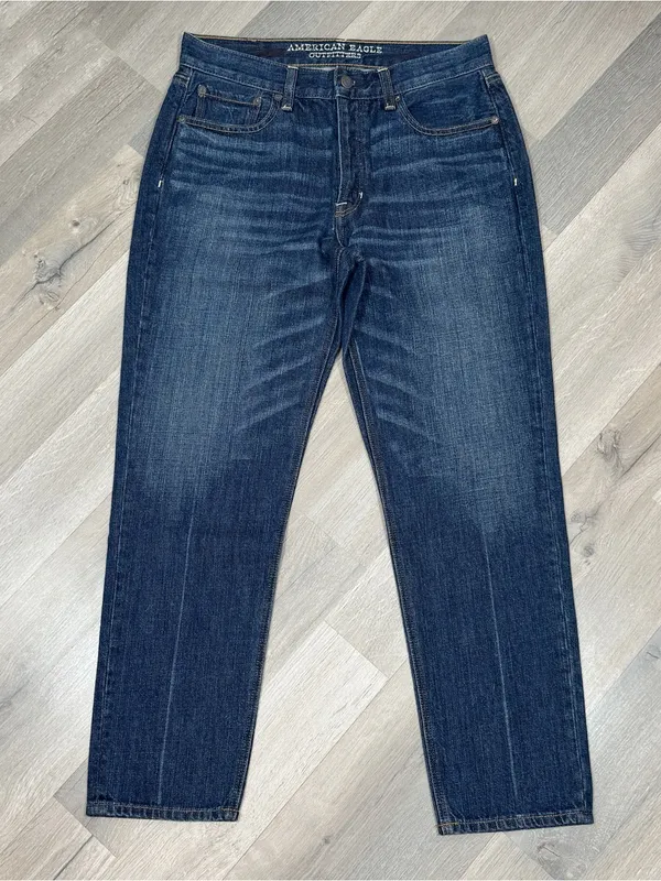 American Eagle Vintage High Rise Straight Leg Button Fly Jeans Size 8 Ankle - Image 3
