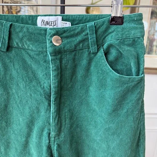 Princess Polly Nadia Fine Wale Corduroy Pants Green $66 4 - Image 3