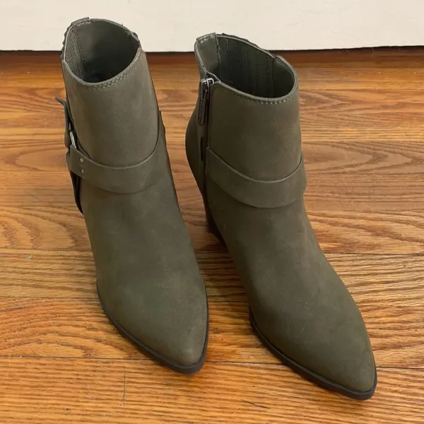 Indigo Rd ankle moto‎ booties block heel green size 7.5 - Image 2
