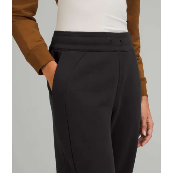 Lululemon Scuba High Rise Cropped Jogger Cotton Terry Drawcord Black Size 8 - Image 14