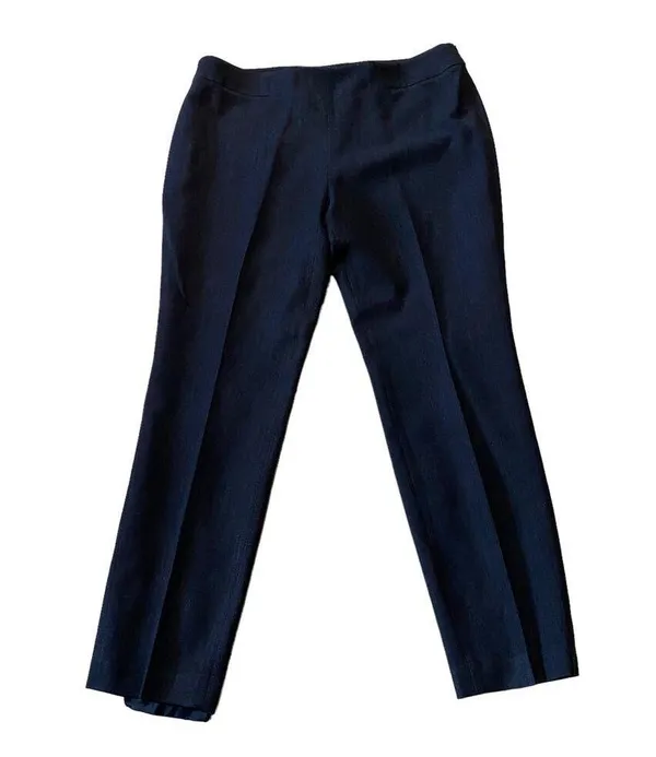 Rena Lange Wool Blend Flat Front Slacks Dress Pants in Black Size 14 - Image 2