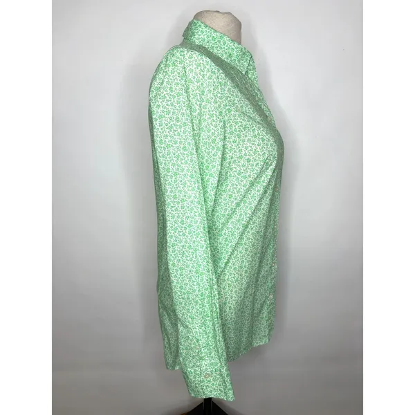 J.Crew Re-Imagined Green White Floral Ditsy Button Down Shirt BF817 Small - Image 3