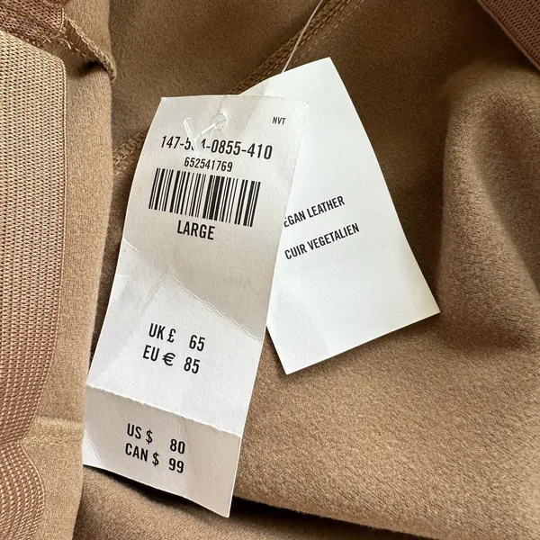 NWT Abercrombie & Fitch Vegan Leather High Rise Side Zip Skinny Pants Large Tan - Image 9